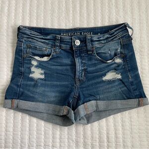 American Eagle Outfitters Distressed Blue Jean Shorts Size 4